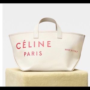 Celine Made In Tote Leather Handles Pouch On Strap